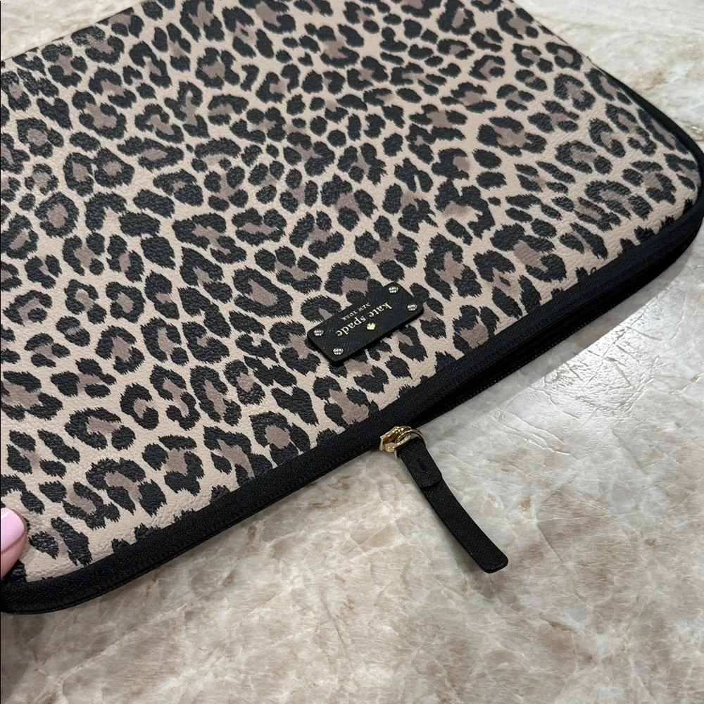 Kate Spade Black and Tan Animal Print Sleeve